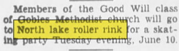 North Lake Roller Rink - Jun 06 1941 Article